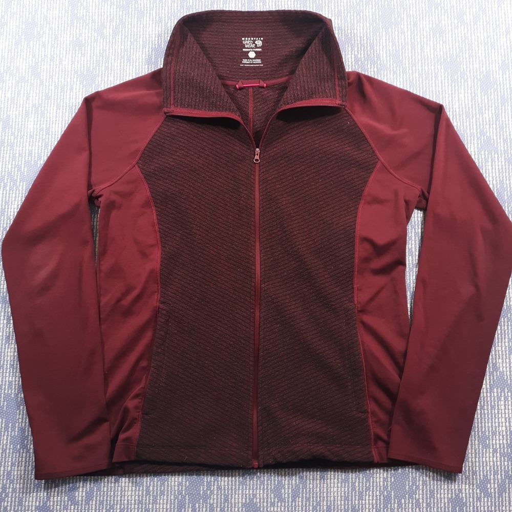 Mountain Hardwear Jacket Womens L Fleece Lightweight Outdoor Maroon Full Zip